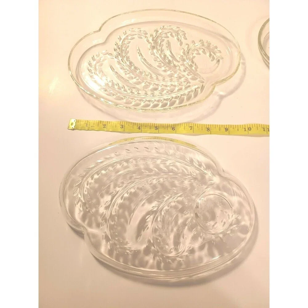 Vintage 1950's Federal Glass Company Snack Tray Set of 3